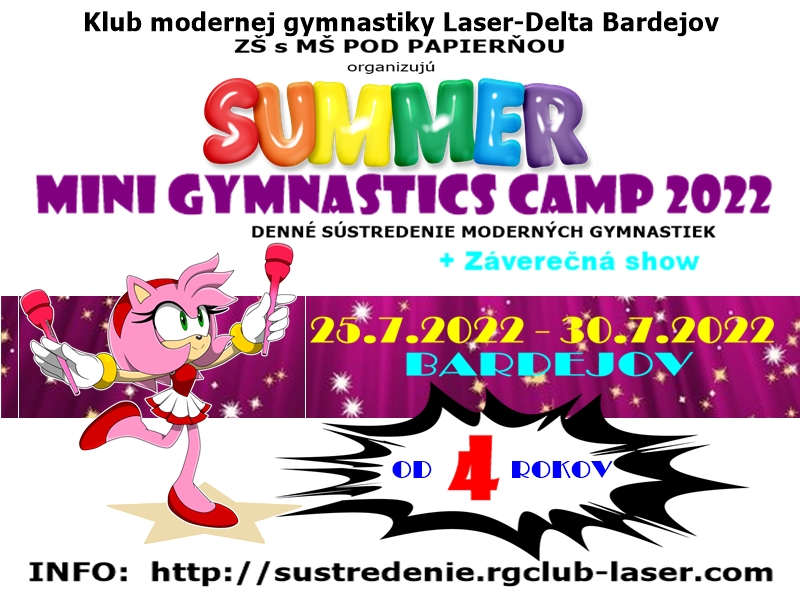 Plagát mini gymnastics camp 2022 Bardejov